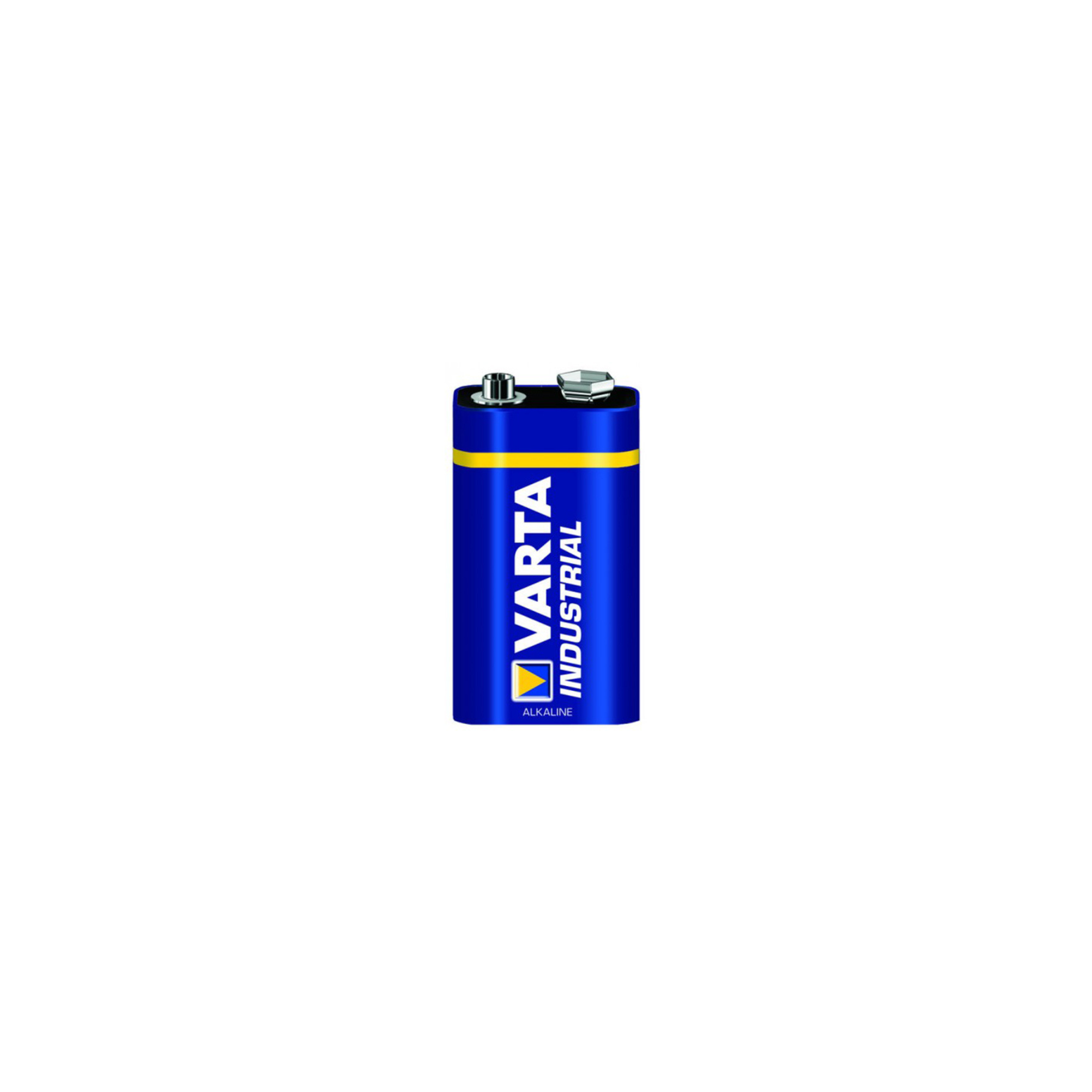 Image of a 9v alkaline industrial battery, featuring a durable casing and designed for high-performance applications, ideal for powering various devices and equipment in industrial settings