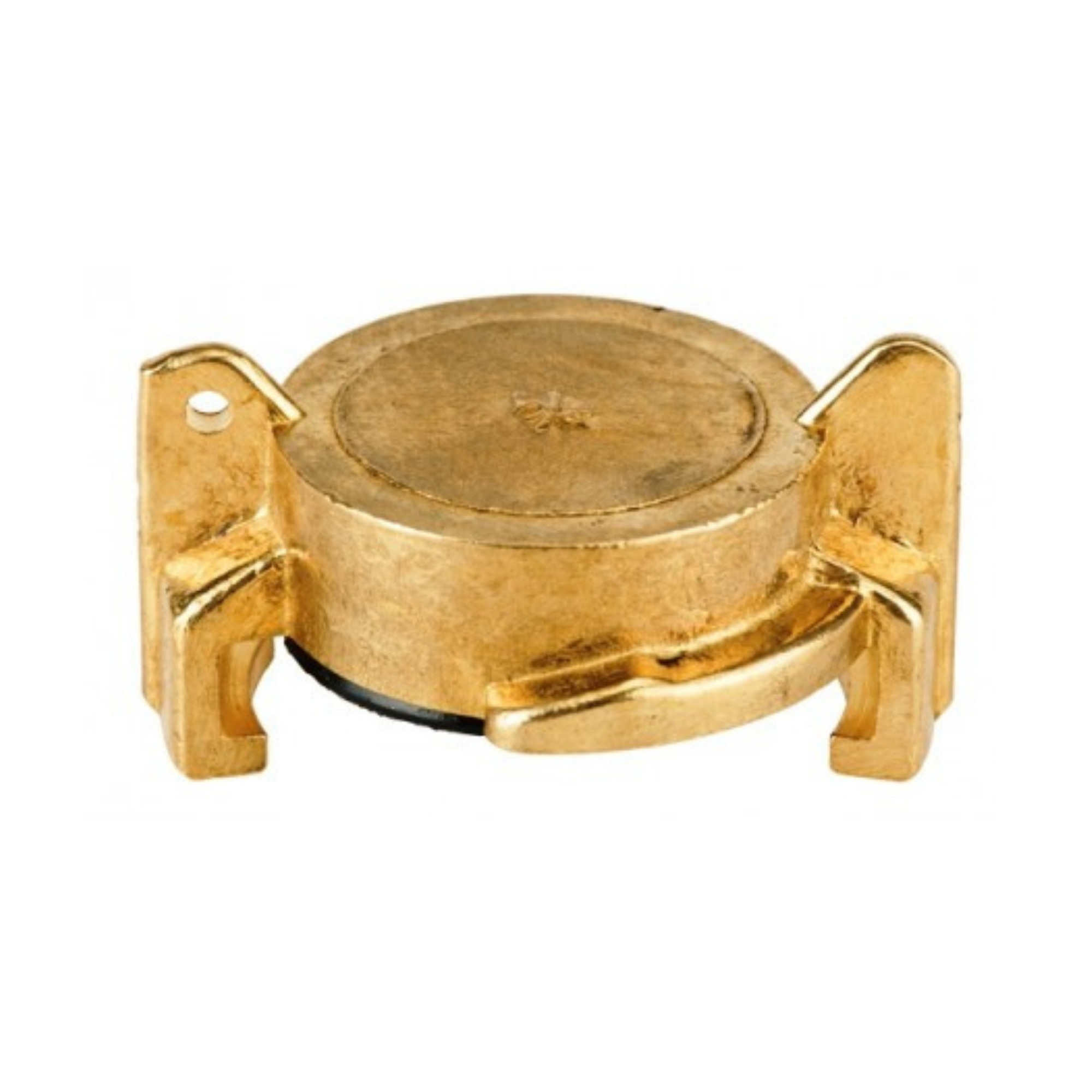 Close-up of a Geka fitting cap, designed to securely seal hose ends in irrigation systems, featuring durable construction for preventing leaks and ensuring long-lasting performance