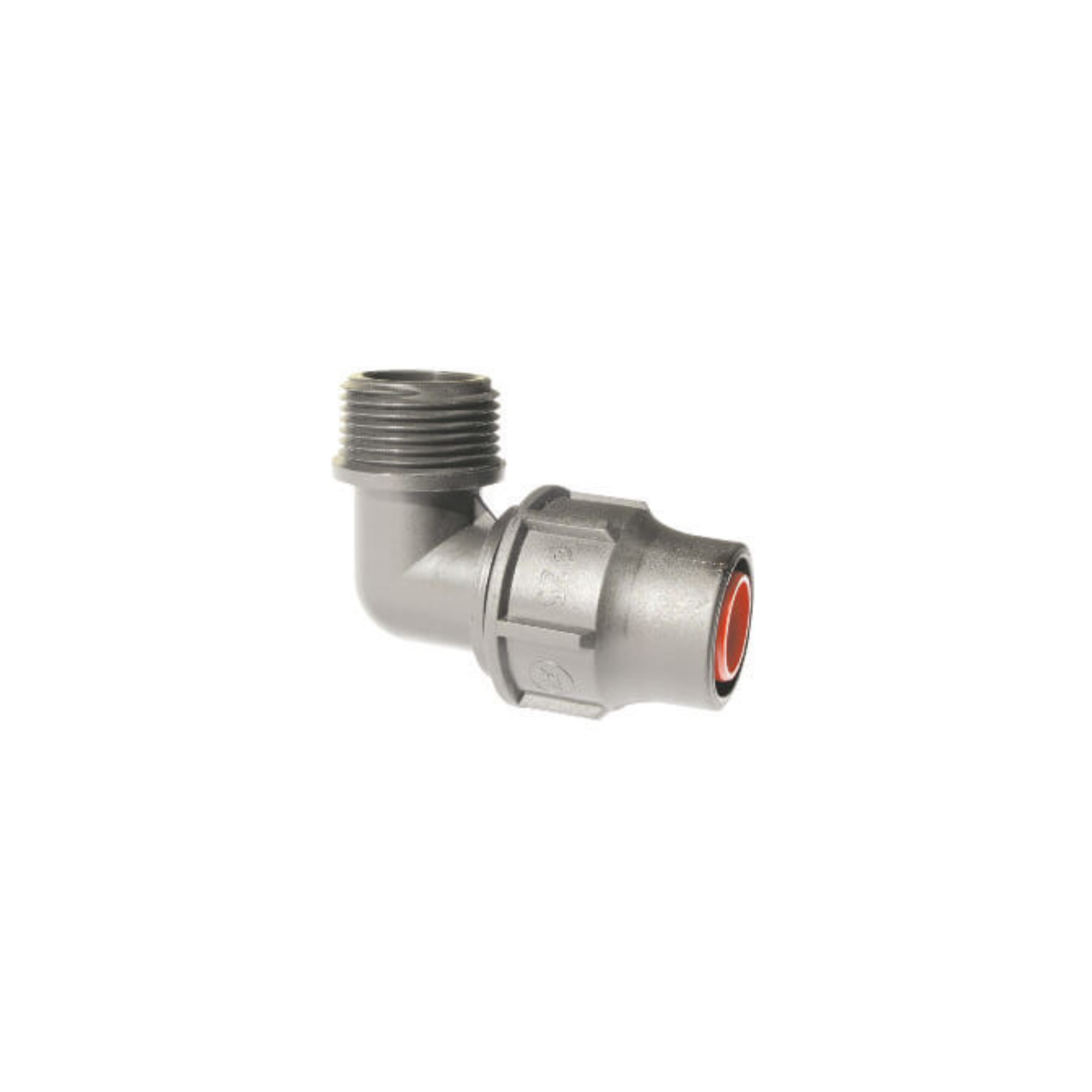 Image of lock fitting elbow designed for 16mm (13.5mm) LDPE pipe, featuring a secure locking mechanism for reliable connections in irrigation systems, ensuring durability and leak-proof performance