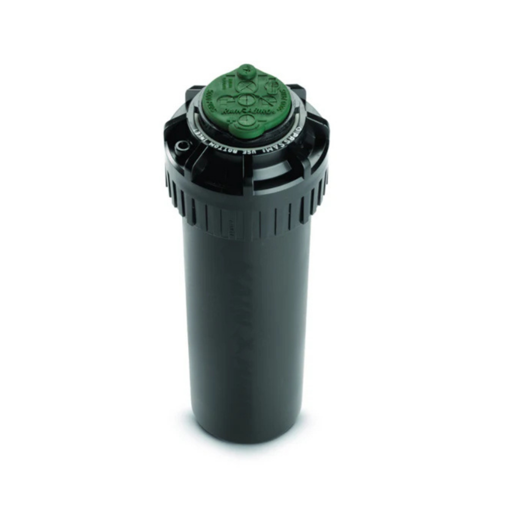 Close-up of the RAIN BIRD™ 5004 Plus Rotary Pop Up Sprinkler, featuring adjustable spray patterns from 40° to 360°, designed for precise and efficient irrigation in various landscape settings