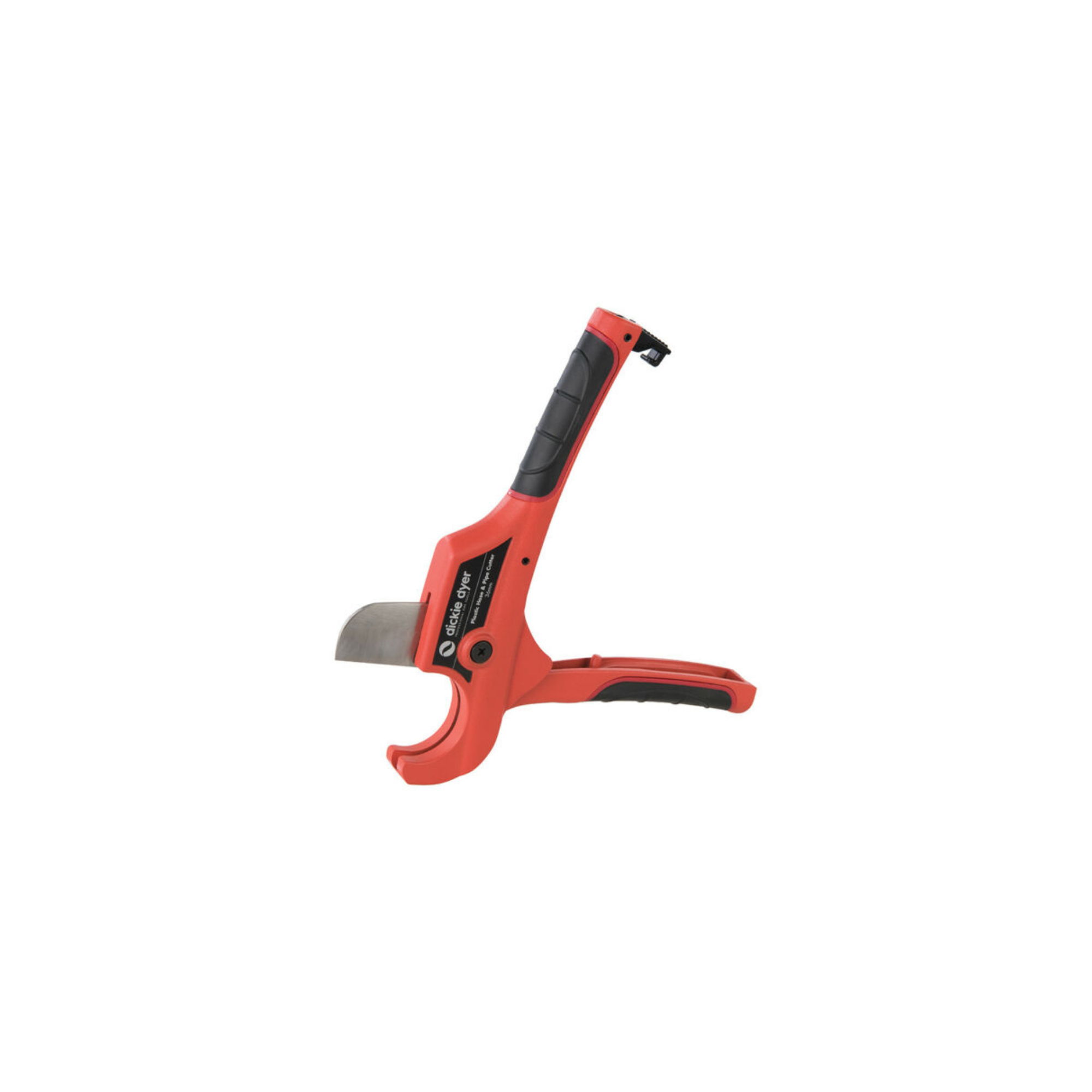 Image of a ratchet type pipe cutter, featuring a sturdy design for precise cutting of various pipe materials, equipped with a comfortable grip handle for easy use in irrigation