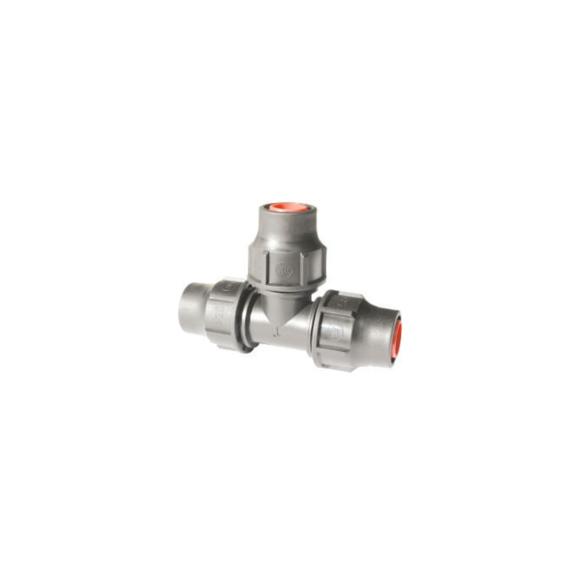 Image of lock fitting tee designed for 20mm (17mm) LDPE pipe, featuring a secure locking mechanism for reliable connections in irrigation systems, ensuring durability and leak-proof performance