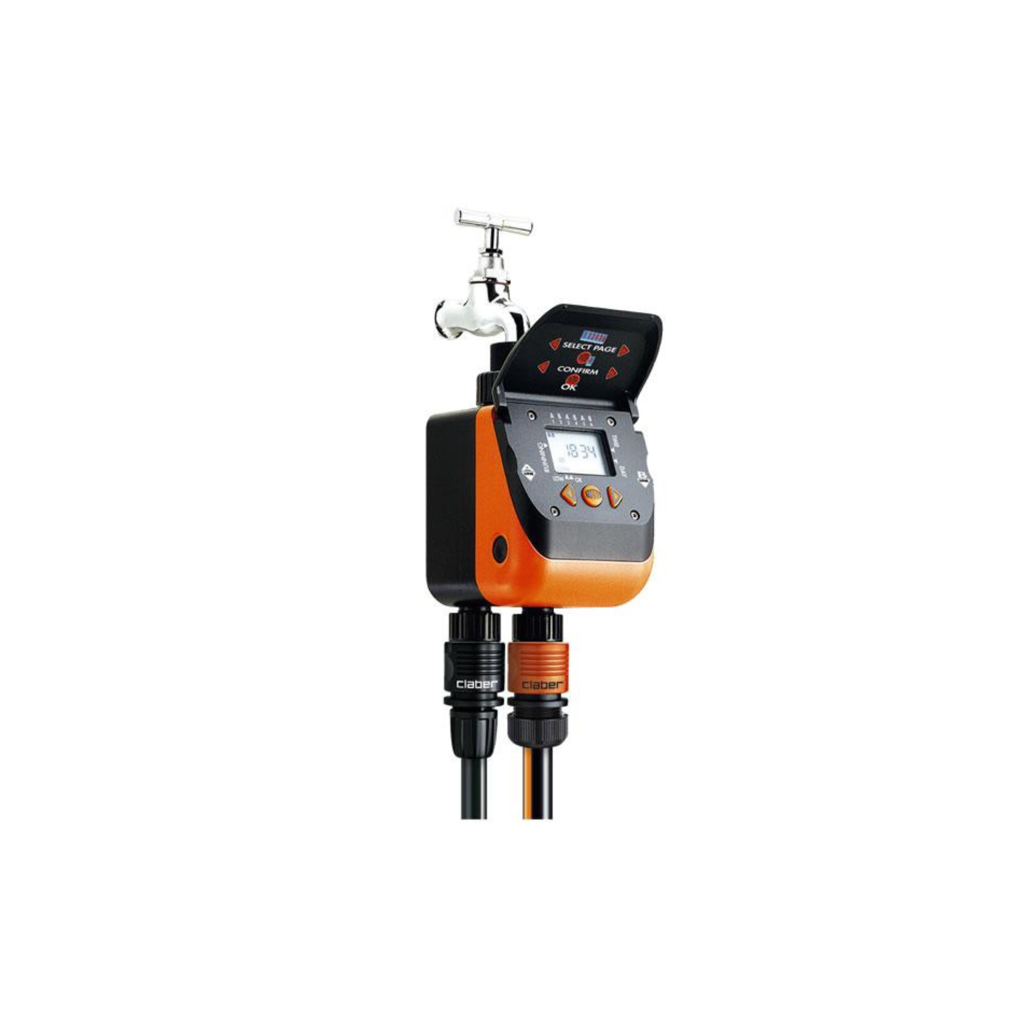 CLABER AQUADUE DUPLO EVO TAP TIMER DUAL OUTLET 3 CYCLES LCD DISPLAY BATTERY OPERATED