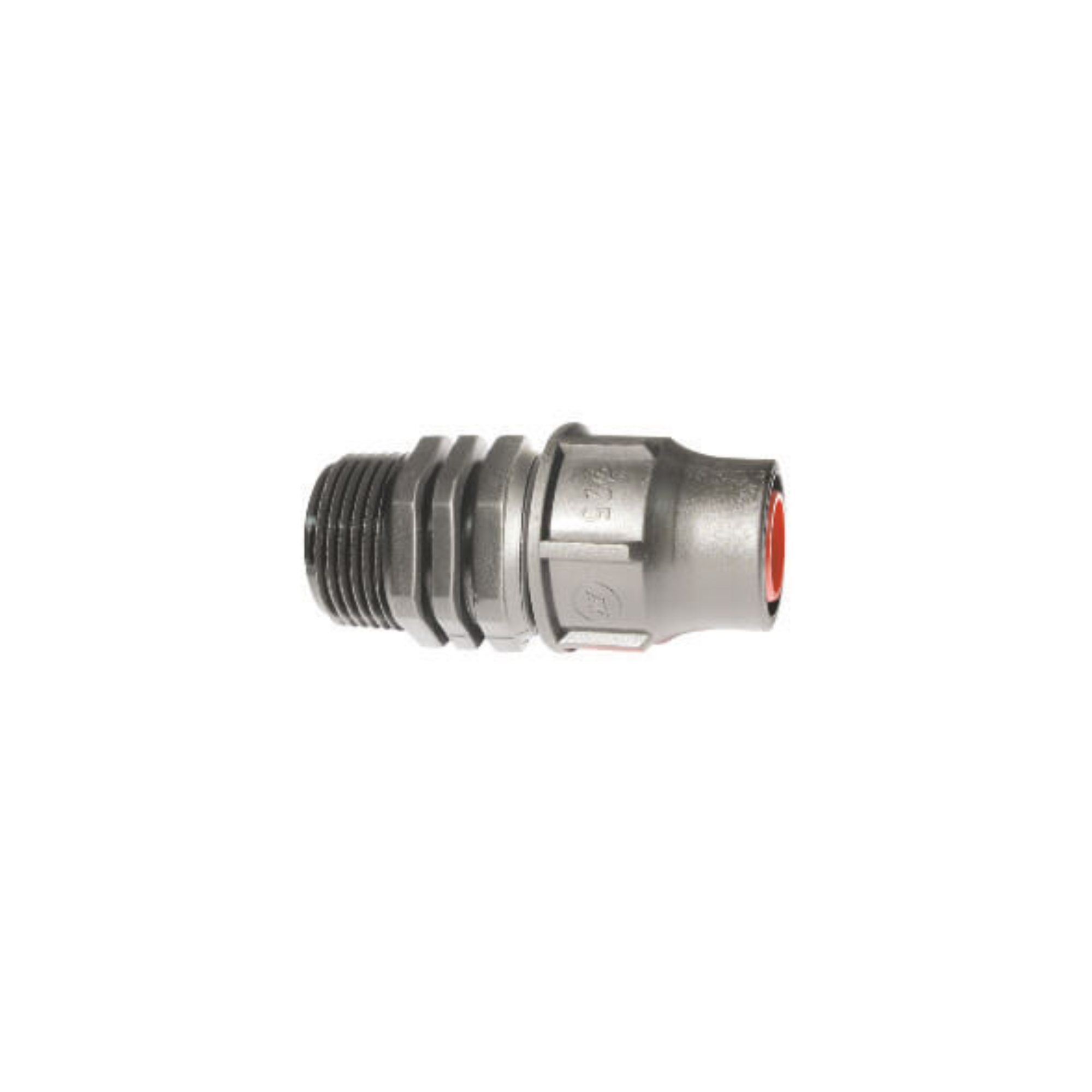 Image of lock fitting adapter designed for 16mm (13.5mm) LDPE pipe, featuring a secure locking mechanism for reliable connections in irrigation systems, ensuring durability and leak-proof performance
