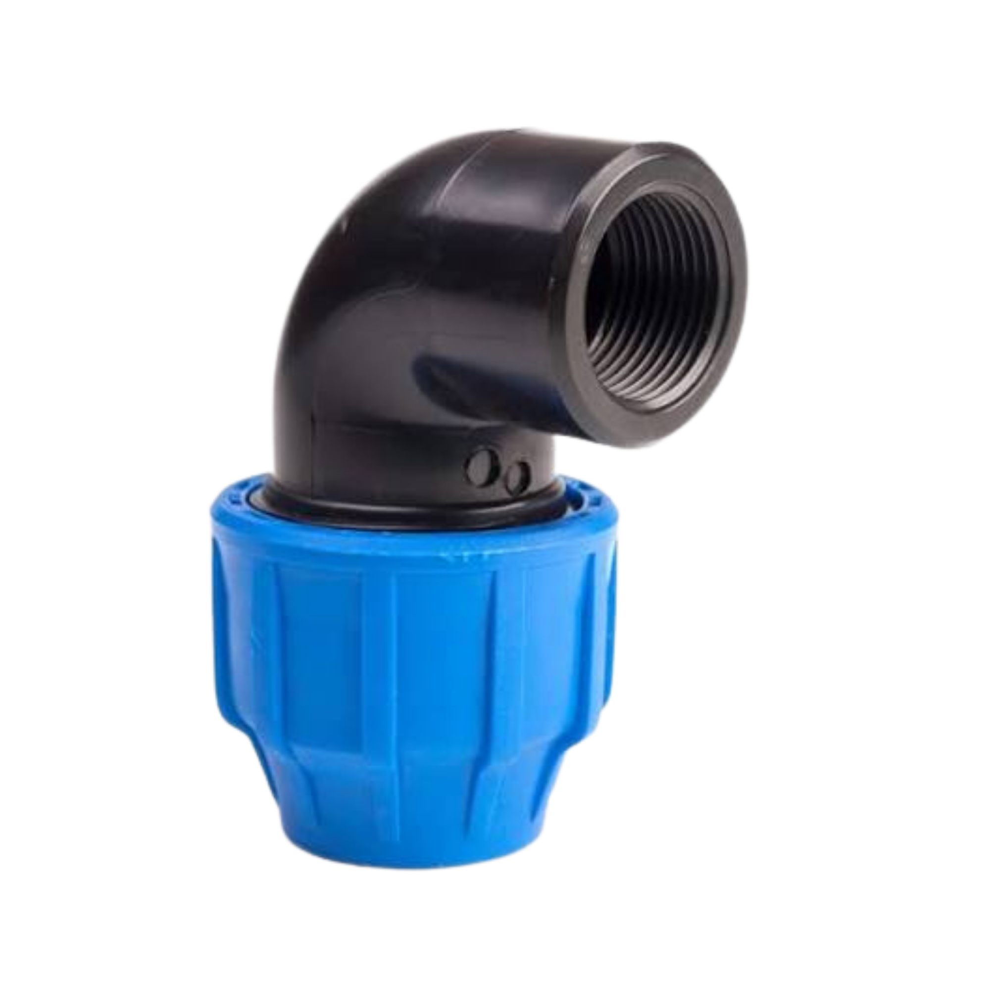 Plasson Poly compression female elbow for use with 20mm, 25mm, and 32mm MDPE pipe