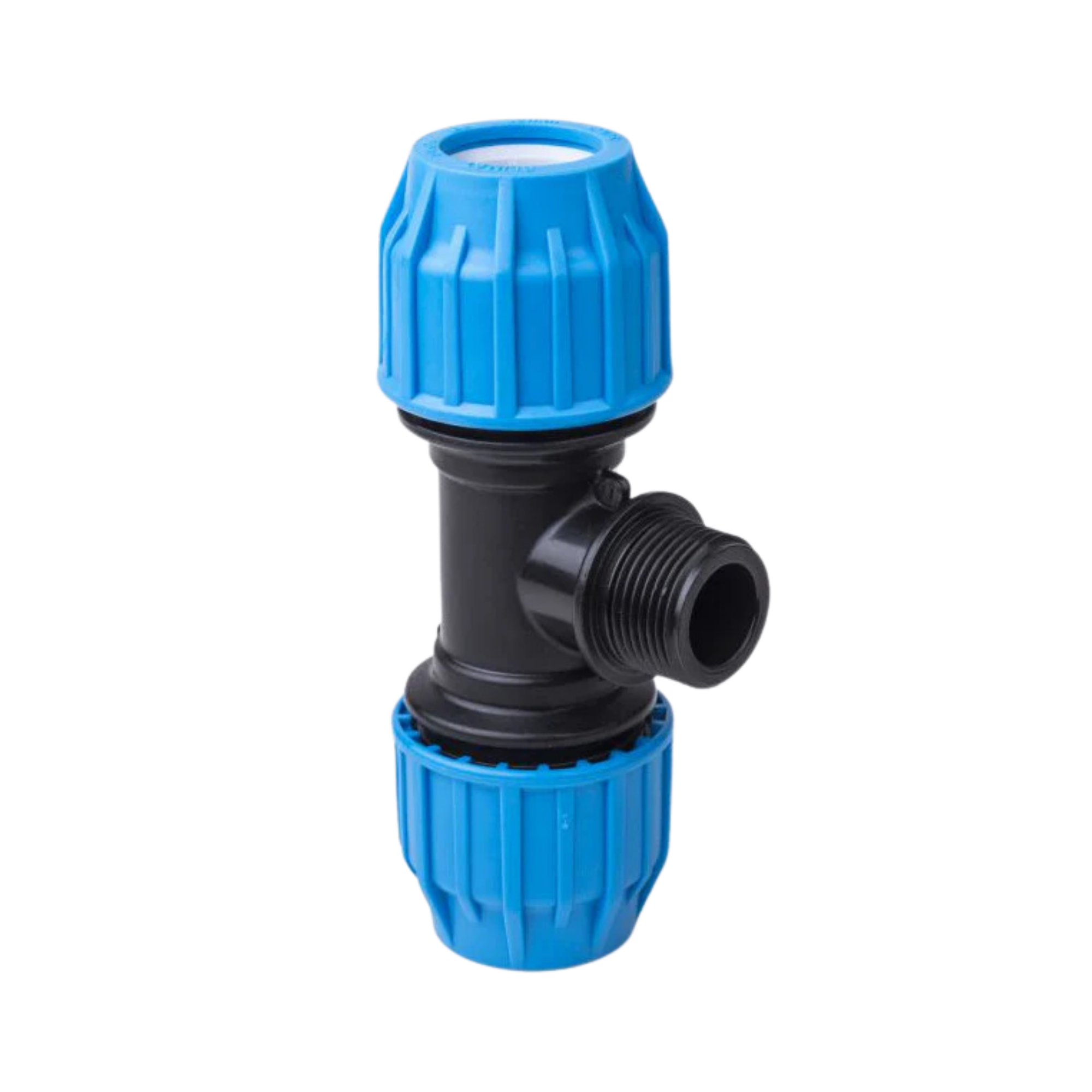 Plasson Poly compression male Tee for use with 20mm, 25mm, and 32mm MDPE