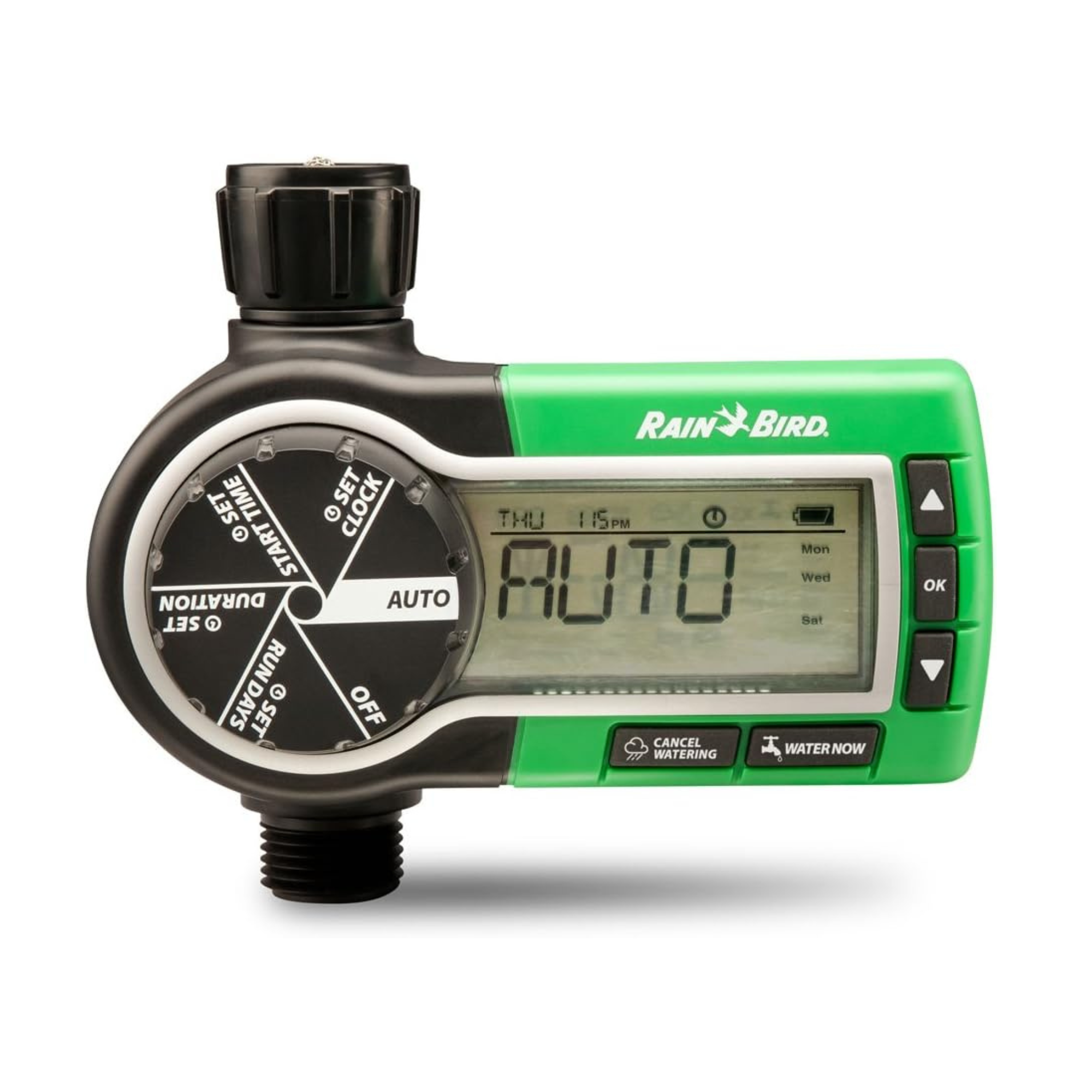 Rain Bird irrigation timer on a white background